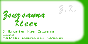 zsuzsanna kleer business card